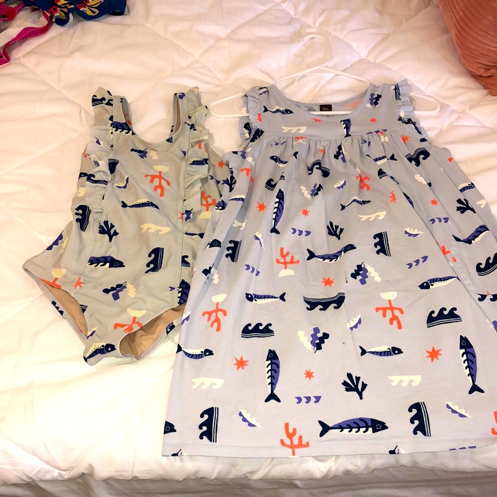 Tea Company Swim Suit and cover up